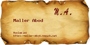 Maller Abod névjegykártya